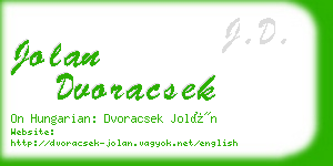 jolan dvoracsek business card